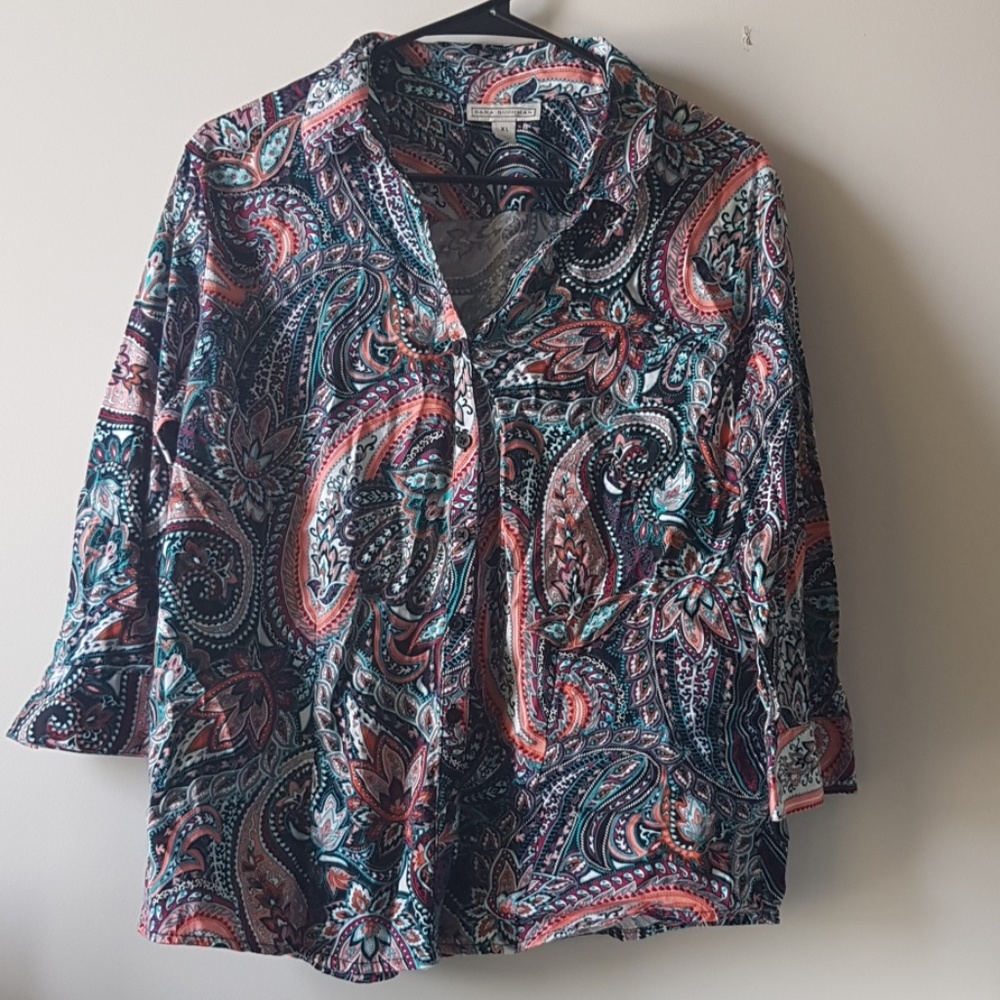 Dana Buchman Paisley Print Top